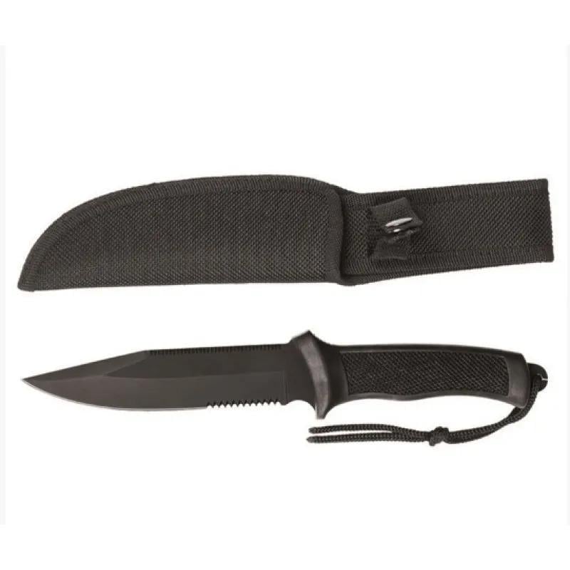 Ніж тактичний Mil Tec з гумовою ручкою Чорний (15358002)