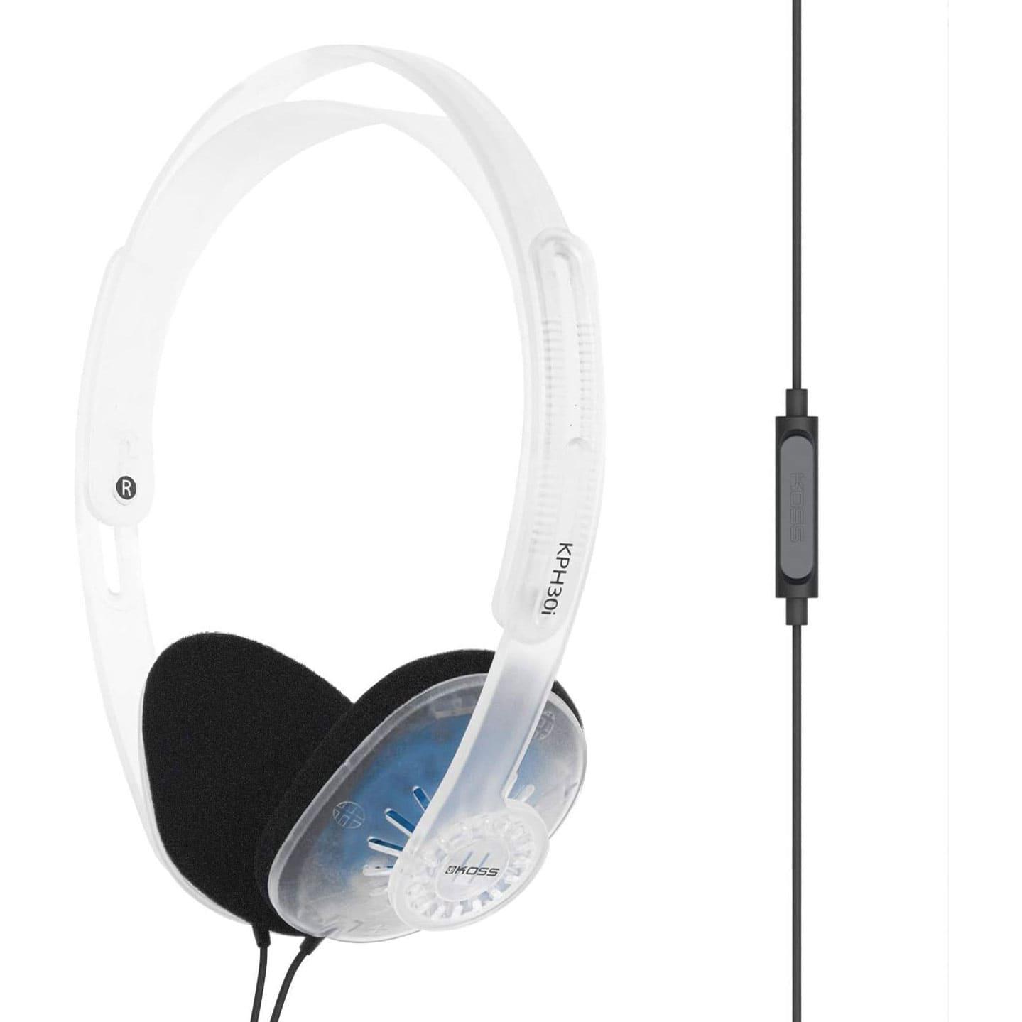 Наушники накладные On-Ear Koss KPH30i mini-jack 3,5 мм 1,2 м Прозрачный (196742.101)