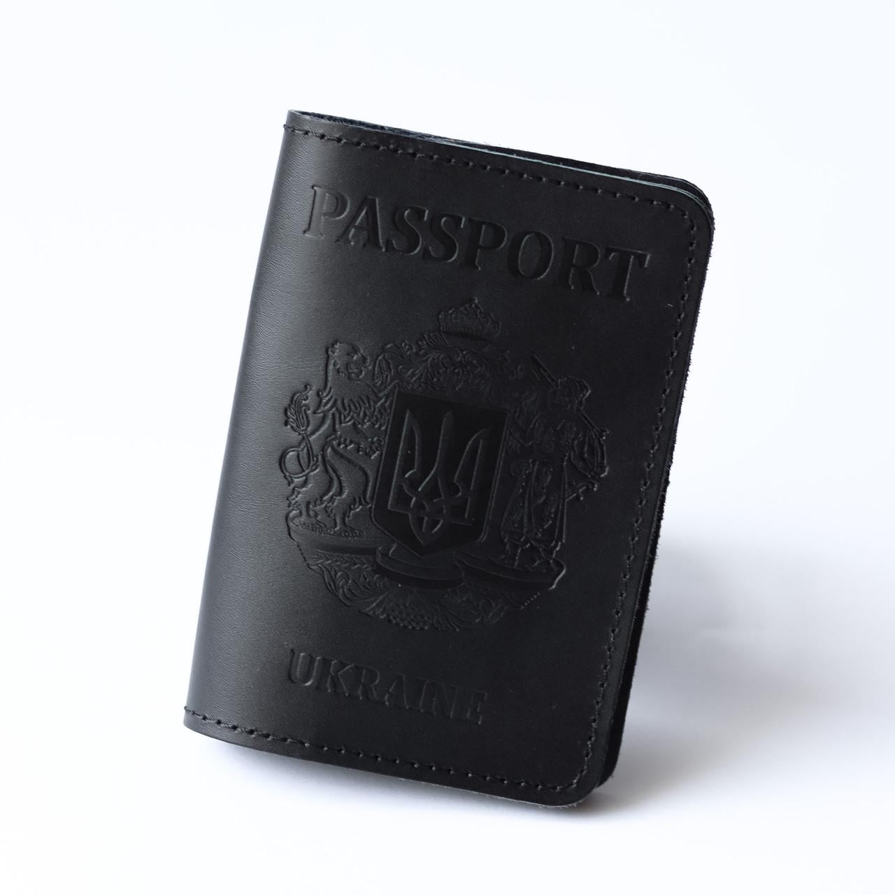 Обкладинка для паспорта Passport великий Герб України Чорний (2050742589)