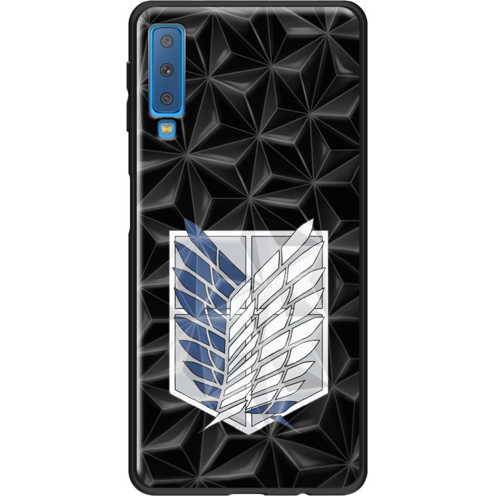 Чохол Boxface Samsung A750 Galaxy A7 2018 Атака Титанів Крила Свободи Чорний силікон із призмою(35481-bk88-37864)