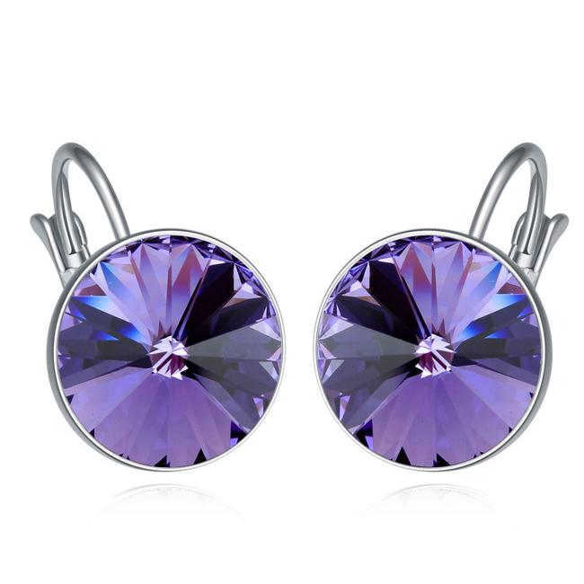 Серьги с кристаллами Сваровски Italina 17856 Фиолетовый/Сиреневый