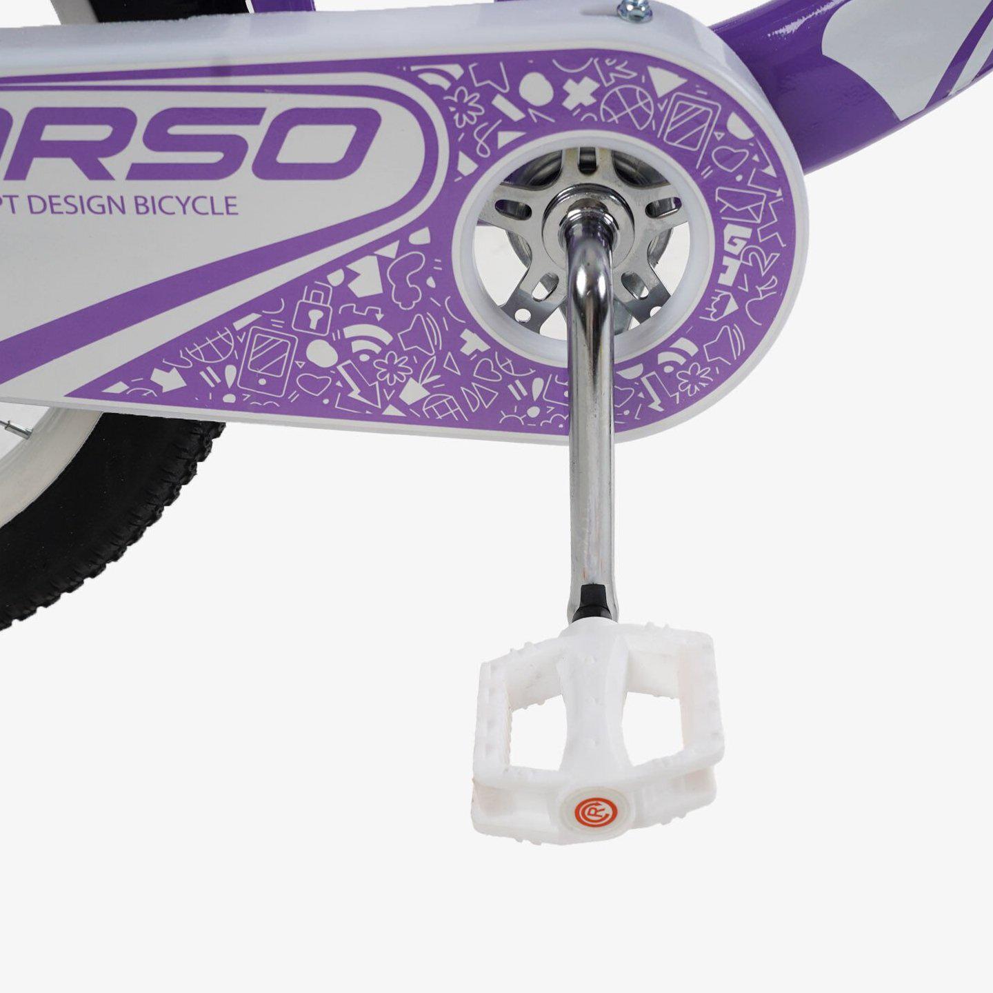 Велосипед двоколісний дитячий Corso Nice 18" з кошиком та багажником Фіолетовий - фото 6