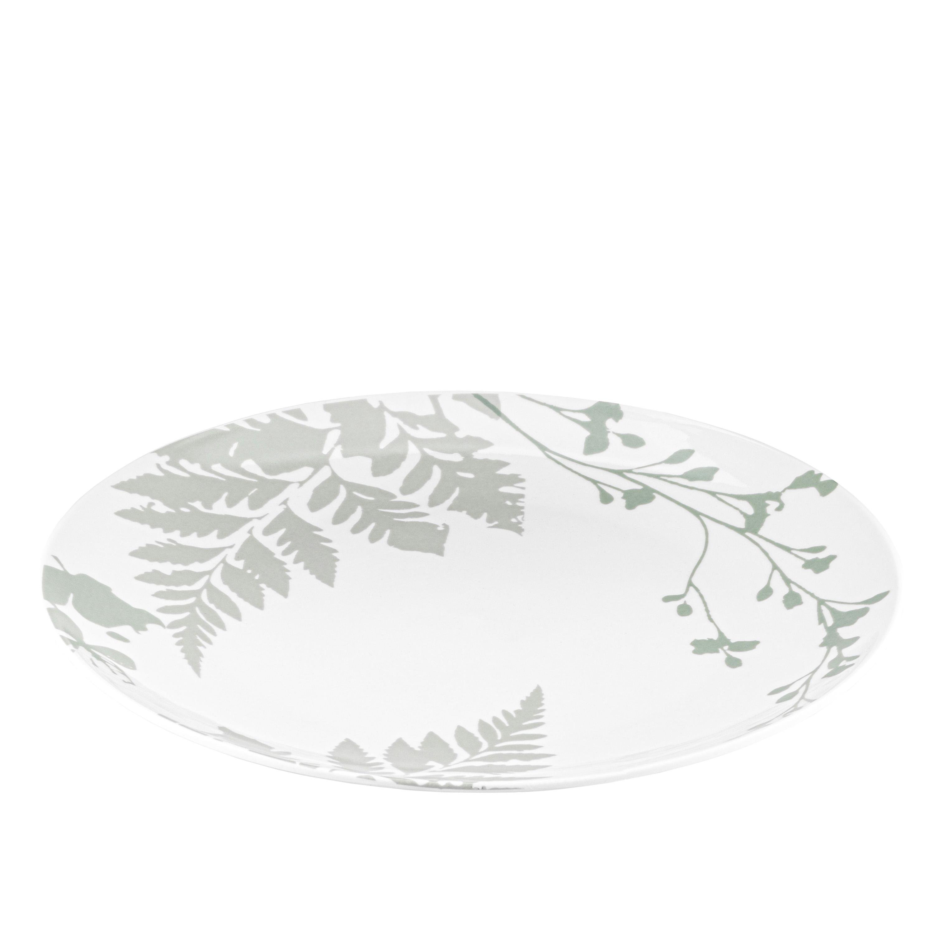Тарелка для обеда Ardesto Capri из фарфора 26,8 см Белый/Зелены (622543)