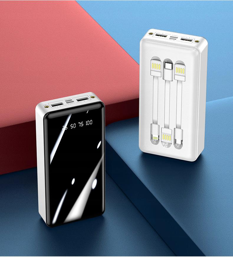 Павербанк Power Bank 20000mAh with Type-C | Lightning | Micro-USB YOYO, White (PB03) - фото 5