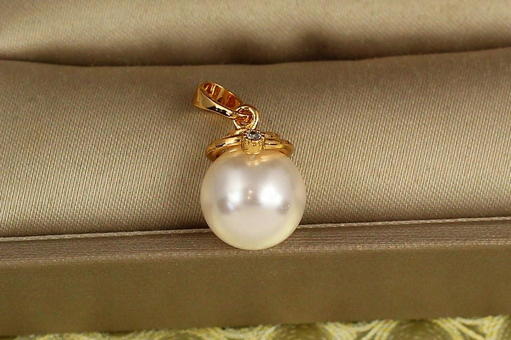 Кулон Xuping Jewelry жемчужинка со спиралькой сверху 1,4 см Золотистый (2560591036)