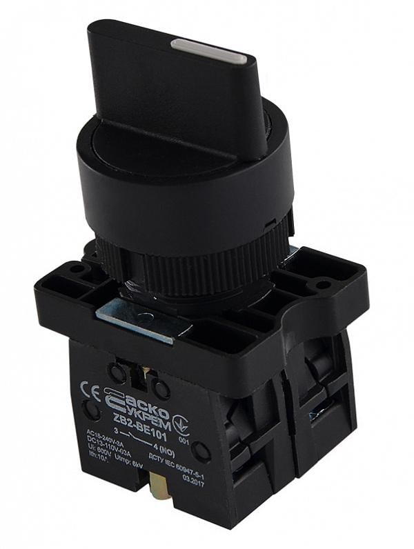 Переключатель IO-II АСКО-Укрем LAY5-ED33 2NO 22 мм 3 положение Черный (A0140010198)