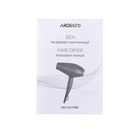 Фен с диффузором Ardesto Violet PRO HD-Y221PRO 1750-2100Вт 2 скорости 3 температурные режимы Черный (589655) - фото 8