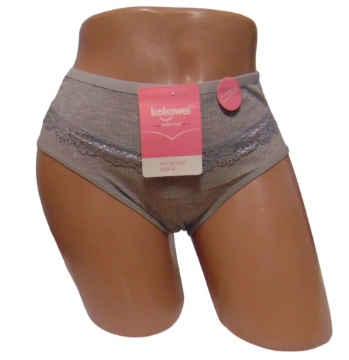 Женские трусы в рубчик Kokowei 3334 XL Серый (1766670999)
