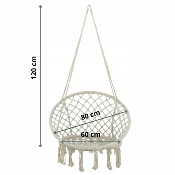 Кресло-качалка подвесное Garden Line IDAHO HAM2696 80x60x120 см Серый - фото 3