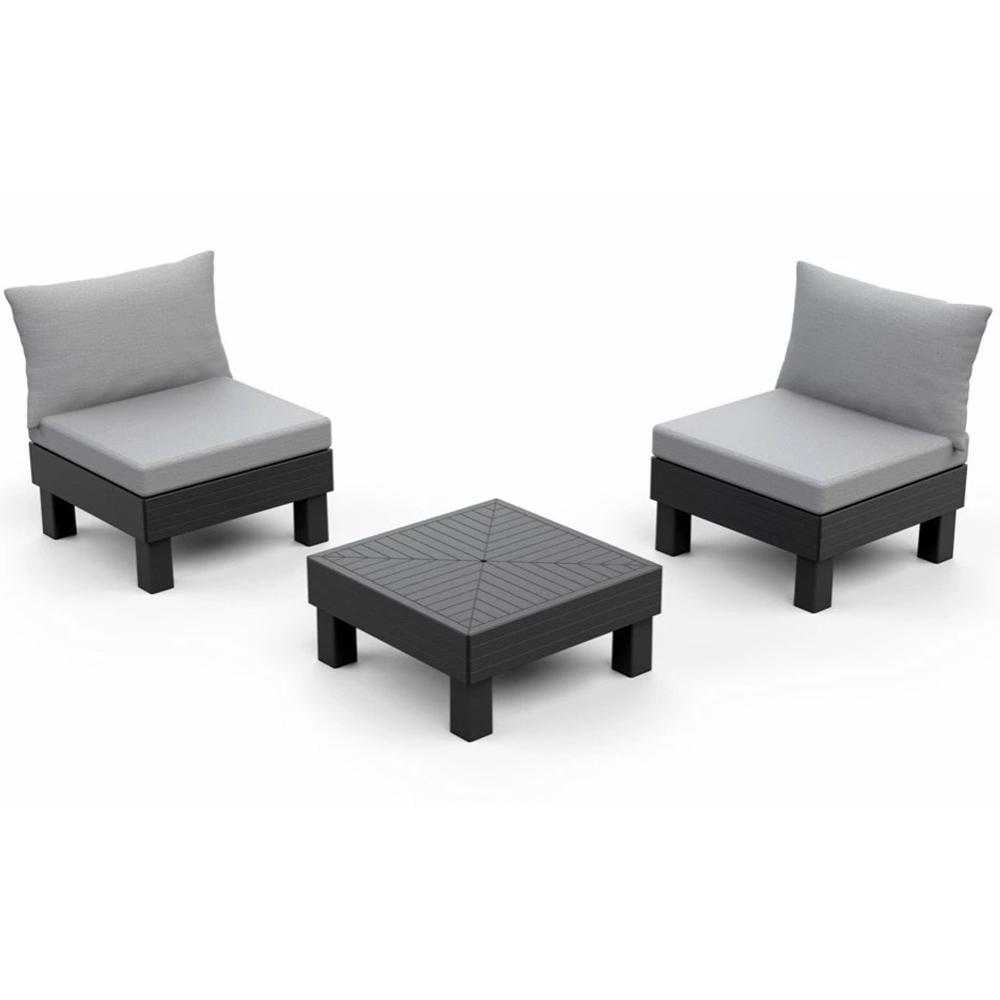 Комплект садових меблів пластиковий Keter ELEMENTS Графітовий (257362)