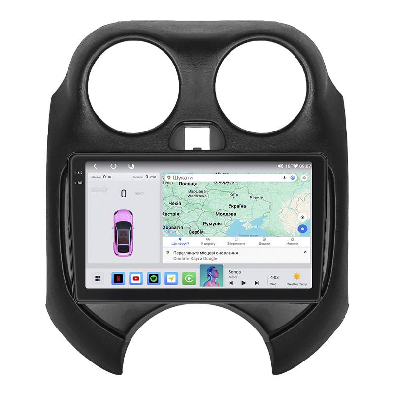 Автомагнітола штатна Lesko 4G/QLED/360°/CarPlay/GPS/Wi-Fi для Nissan March IV K13 2010-2013 4/64Gb 9" (2354223495)