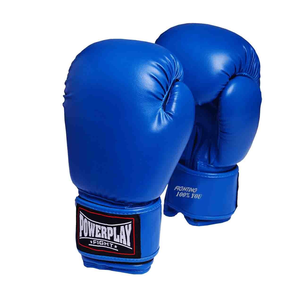 Боксерські рукавички PowerPlay 3004 Classic Синій 16 ун. (PP_3004_16oz_Blue) - фото 5