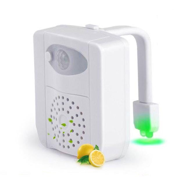 Підсвітка для унітазу з датчиком руху з освіжувачем повітря лимон для туалету LED 16 кольорів Білий