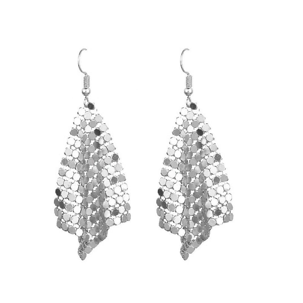 Серьги женские кисти сетка-кольчуга 2 шт. Серебристый (3000004228)