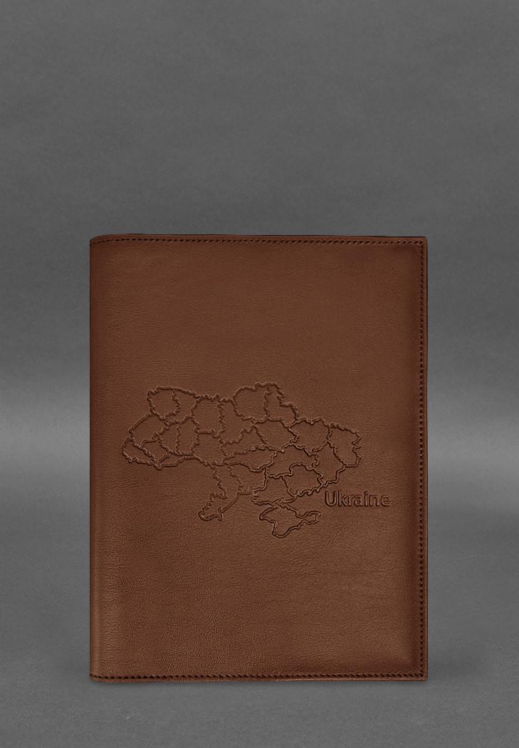 Обкладинка шкіряна для нотаріального реєстру з карткою України Світло-коричневий (A-028879)