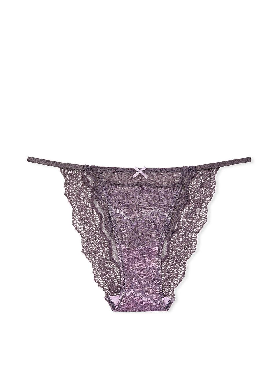 Трусики женские Victoria's Secret DREAM ANGELS Lace & Mesh String Bikini XS Серый (2217902631) - фото 3 Трусики женские Victoria's Secret DREAM ANGELS Lace & Mesh String Bikini XS Серый (2217902631) - фото 3