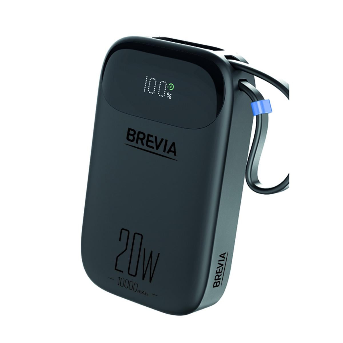 Повербанк Brevia ePower 10000 mAh/PD20 W CompactMini LCD Чорний