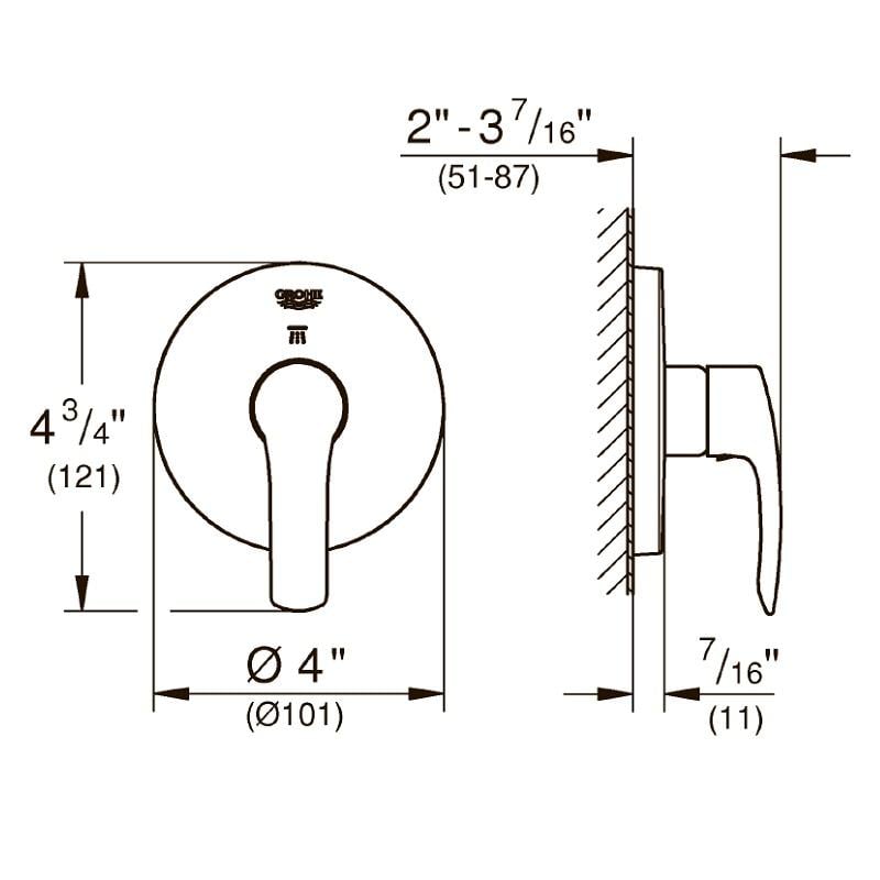 Наружная часть смесителя Grohe Eurosmart 19970002 Хром (144930) - фото 2