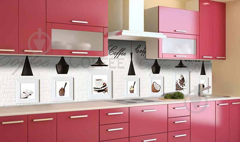 Наклейка виниловая кухонный фартук  Zatarga  "Лампочки Кофе"  600х3000 мм