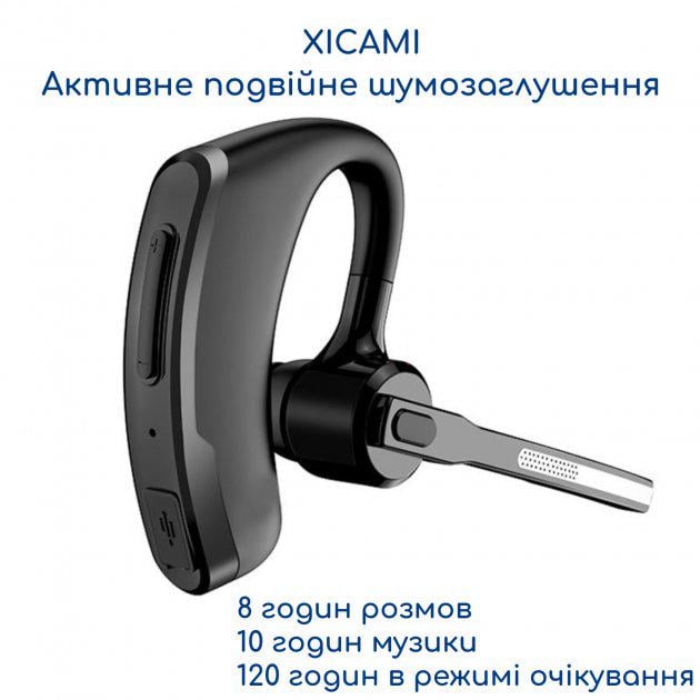 Гарнитура Bluetooth Xicami P8C чорний c активным шумоподавлением (11288523) - фото 3