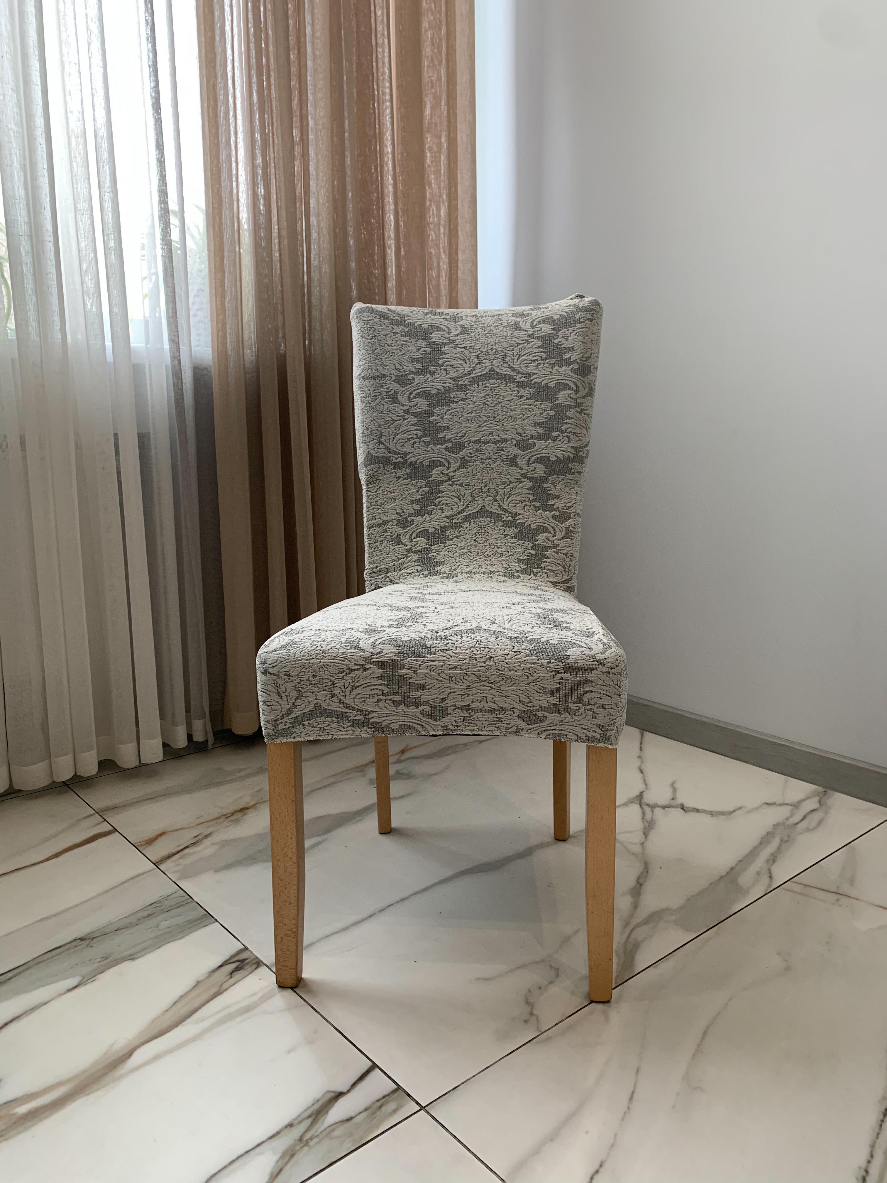 Чехол натяжной на стул GOSPO жаккард Белый (2268849242) - фото 2 Чехол натяжной на стул GOSPO жаккард Белый (2268849242) - фото 2