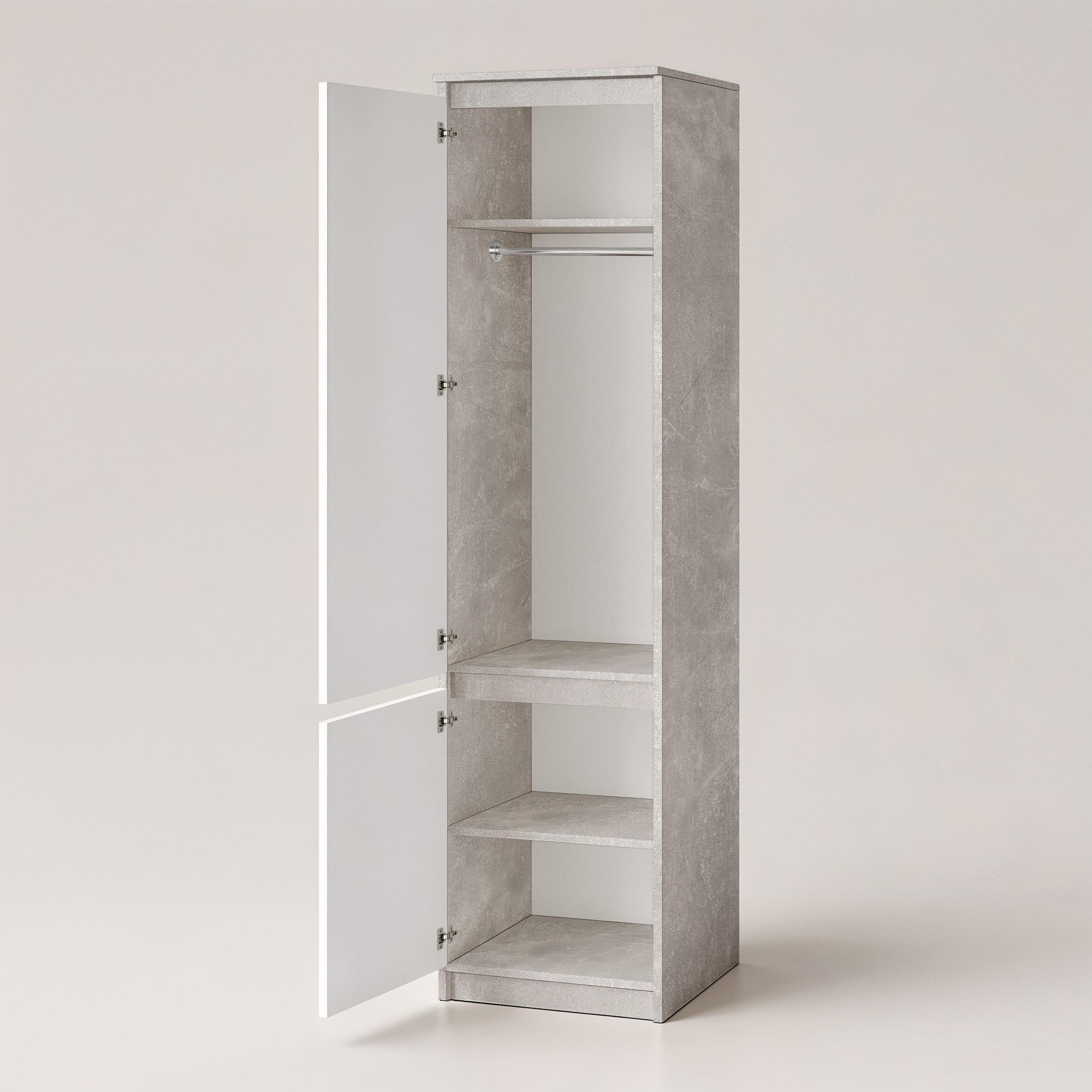 Шафа-пенал зі штангою T-218 500х498х2117 мм Бетон/Білий - фото 2