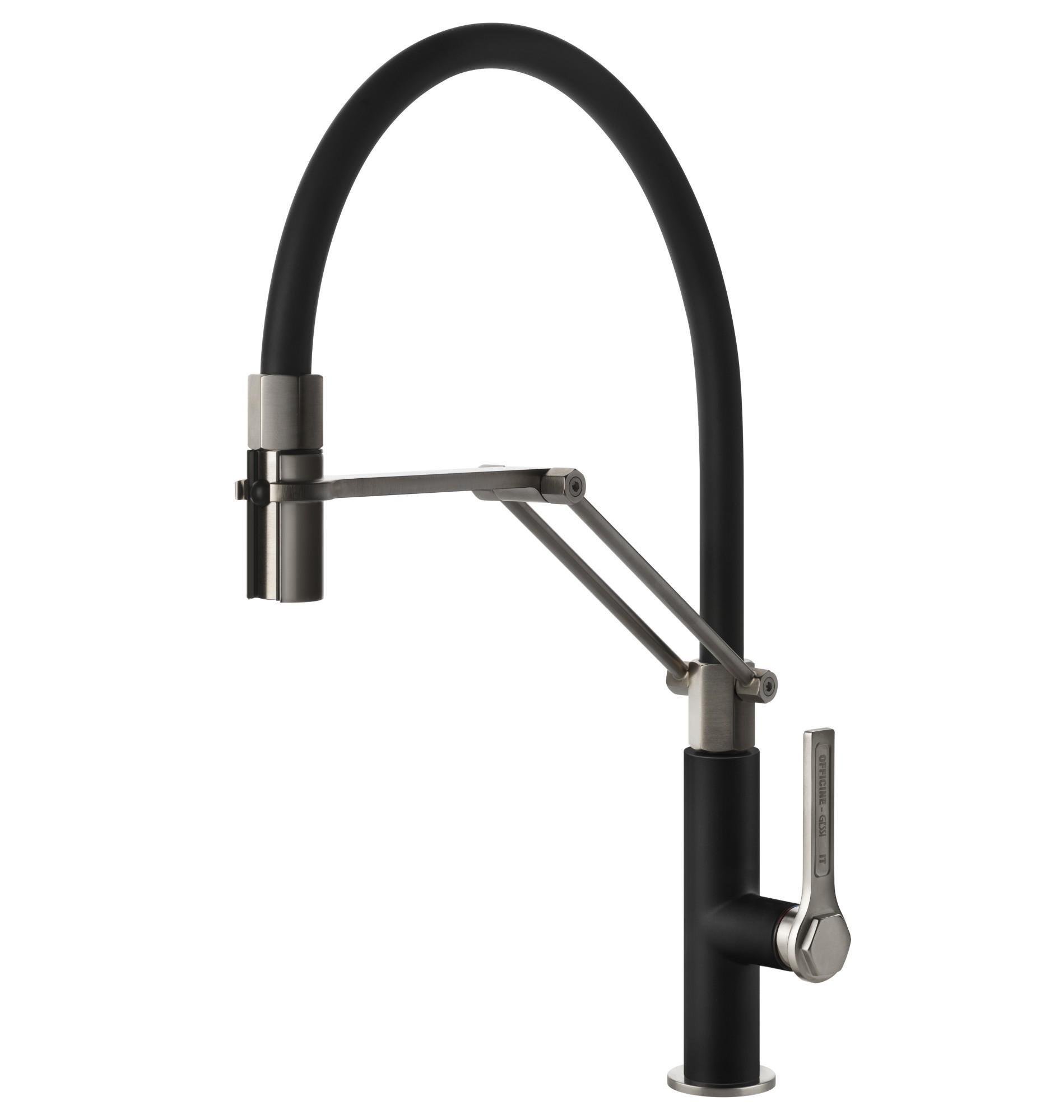 Смеситель кухонный Gessi Officine Нержавеющая сталь/Черный (60055#599)