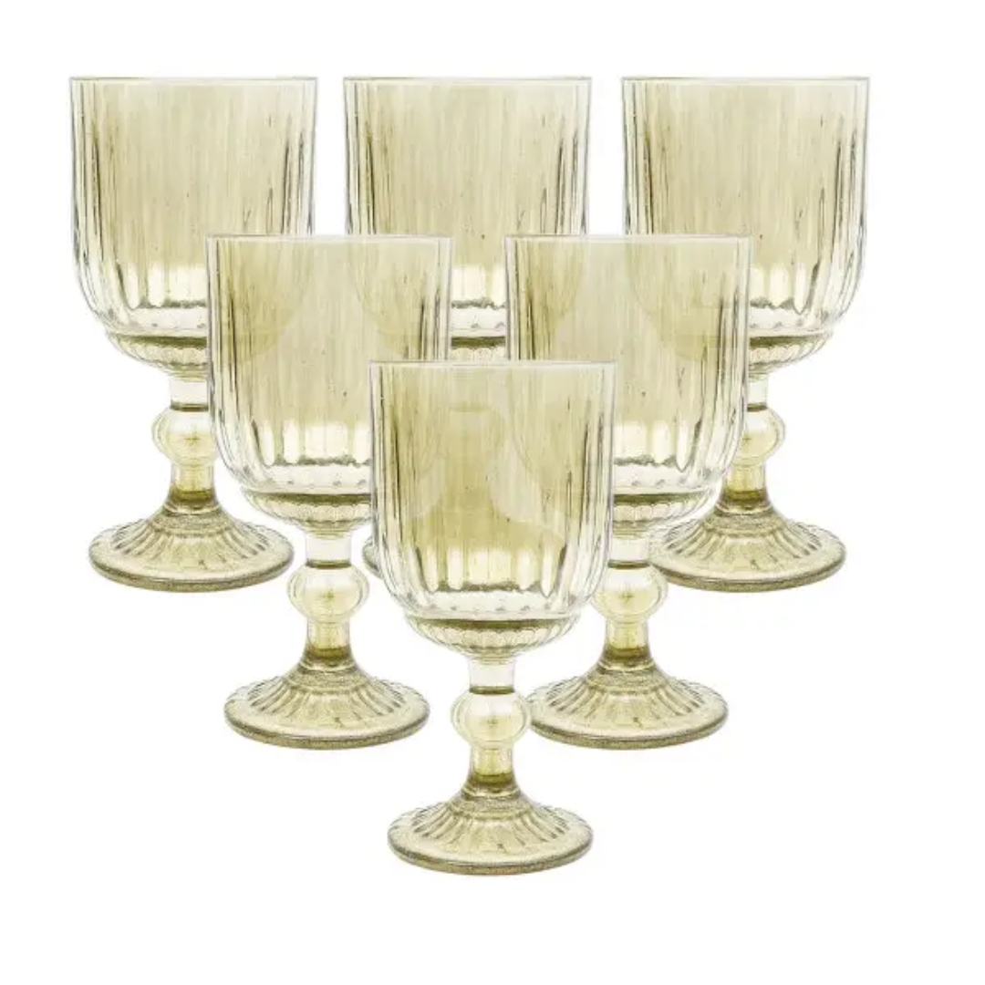 Набор бокалов для вина на ножке 6 штук Зеленый
