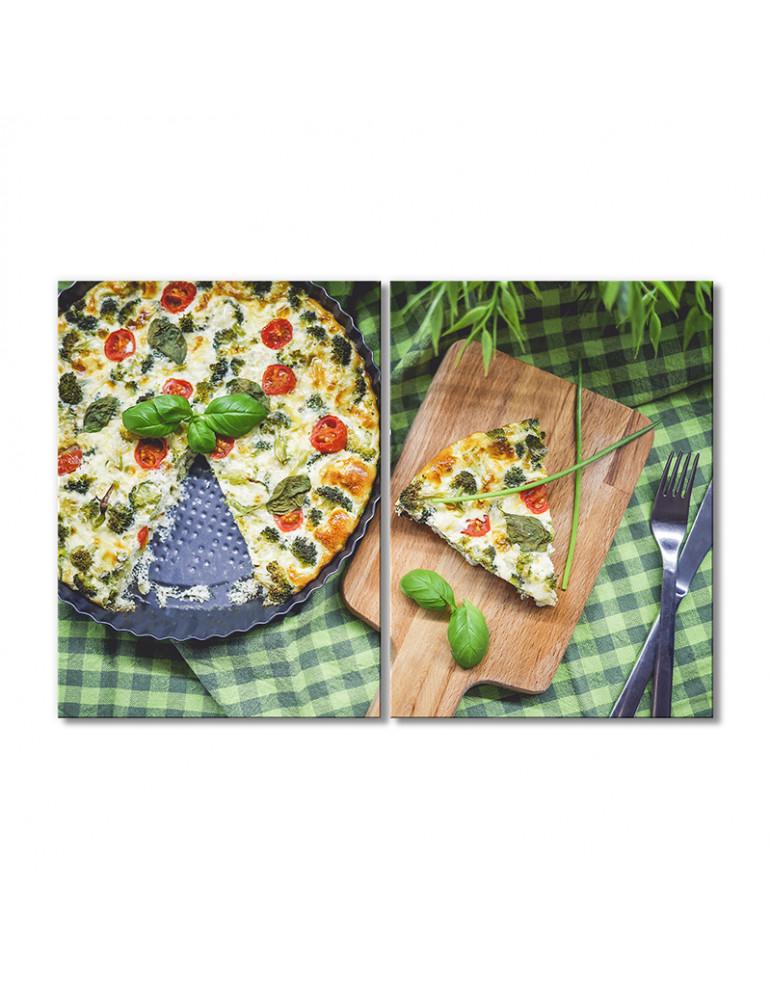 Картина модульная Сырний пирог с брокколи 2 модуля 90x135 см