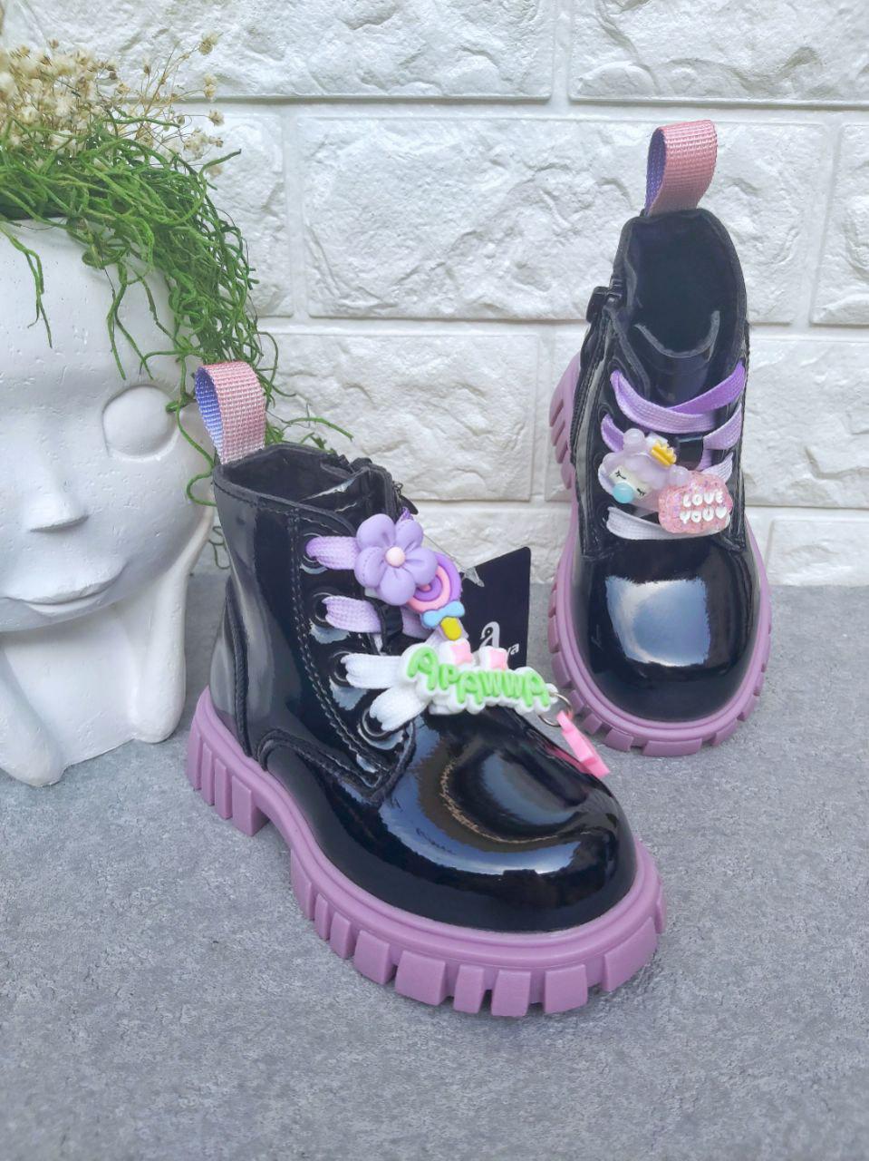 Черевички для дівчинки Apawwa 1301 р. 22 14,3 см Чорний (1301-1)