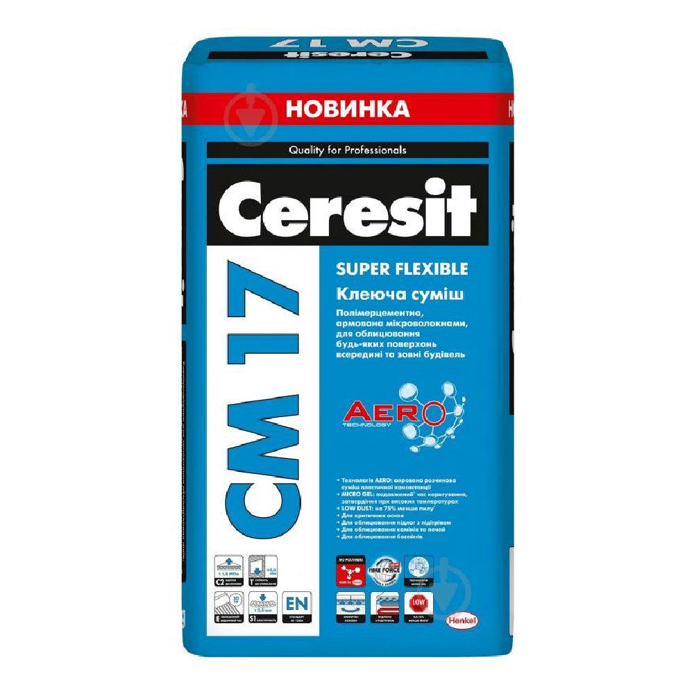 Смесь клеящая смесь Ceresit Aero CM 17 высокоэластичная клеящая смесь 25 кг (2844869)