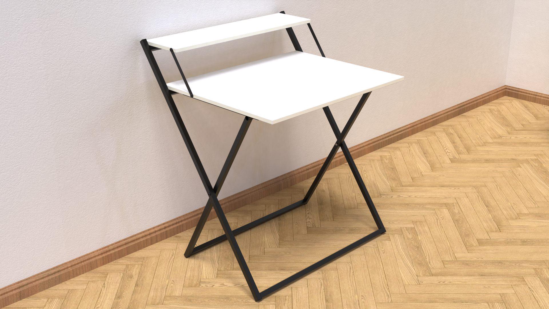 Стіл-трансформер Ferrum-decor Компакт 4 метал/ДСП 16 мм 750x790x720 мм Чорний/Білий (FRD-104690) - фото 3