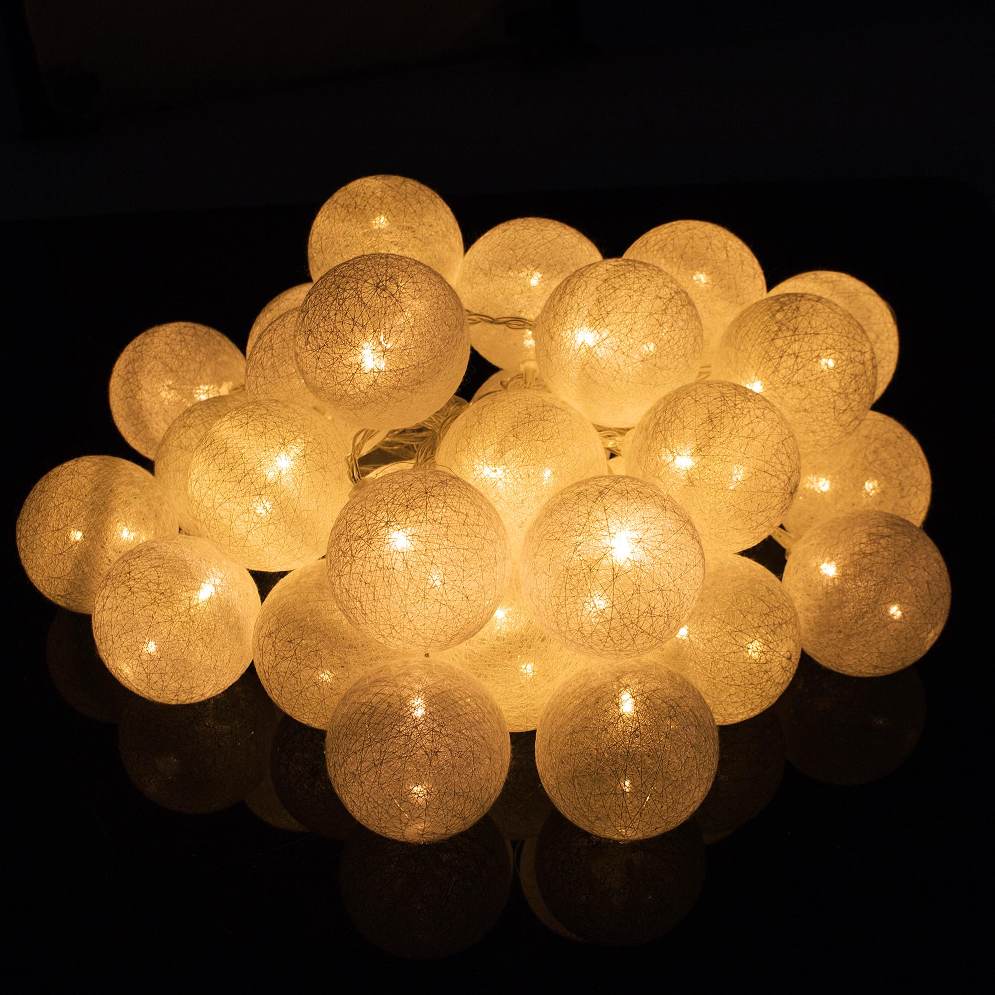 Гірлянда на батарейках Springos Cotton Balls 30 LED 6 м Warm white (CL0049) - фото 3 Гірлянда на батарейках Springos Cotton Balls 30 LED 6 м Warm white (CL0049) - фото 3