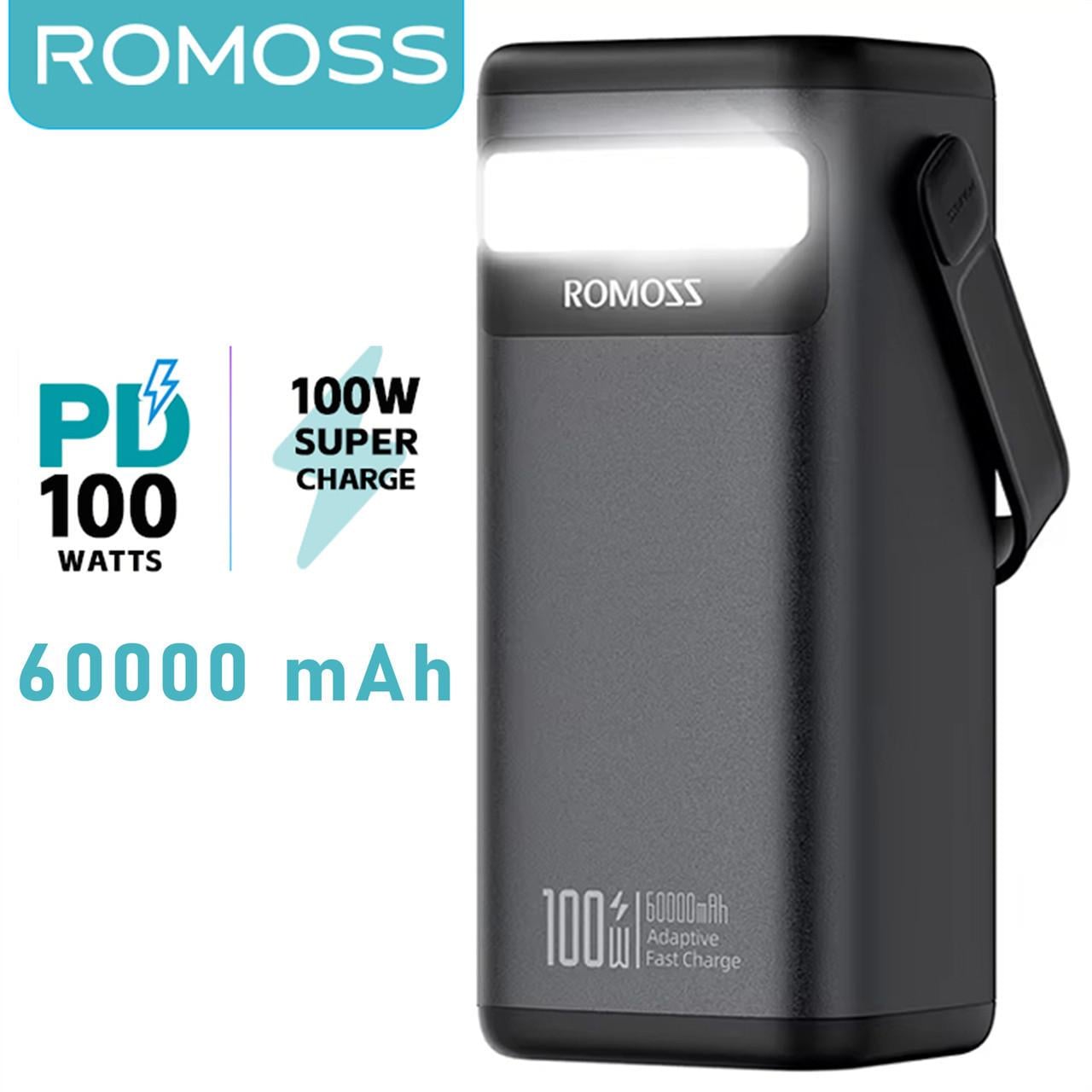 Повербанк для ноутбука Romoss PMT60 100W 60000 mAh 5A зі швидкою зарядкою (Romoss-100W) - фото 2 Повербанк для ноутбука Romoss PMT60 100W 60000 mAh 5A зі швидкою зарядкою (Romoss-100W) - фото 2