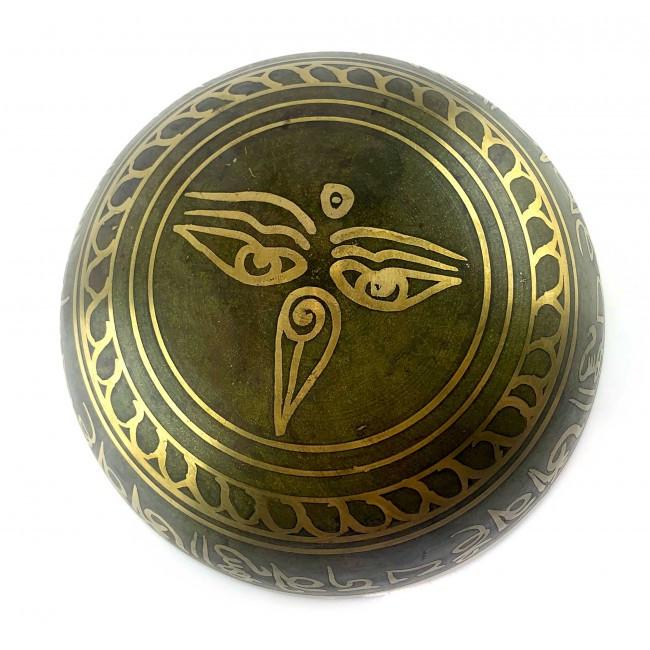 Чаша співаюча бронзова Будда 20,5х19,8х8,7 см Зелений (34885C) - фото 4 Чаша співаюча бронзова Будда 20,5х19,8х8,7 см Зелений (34885C) - фото 4