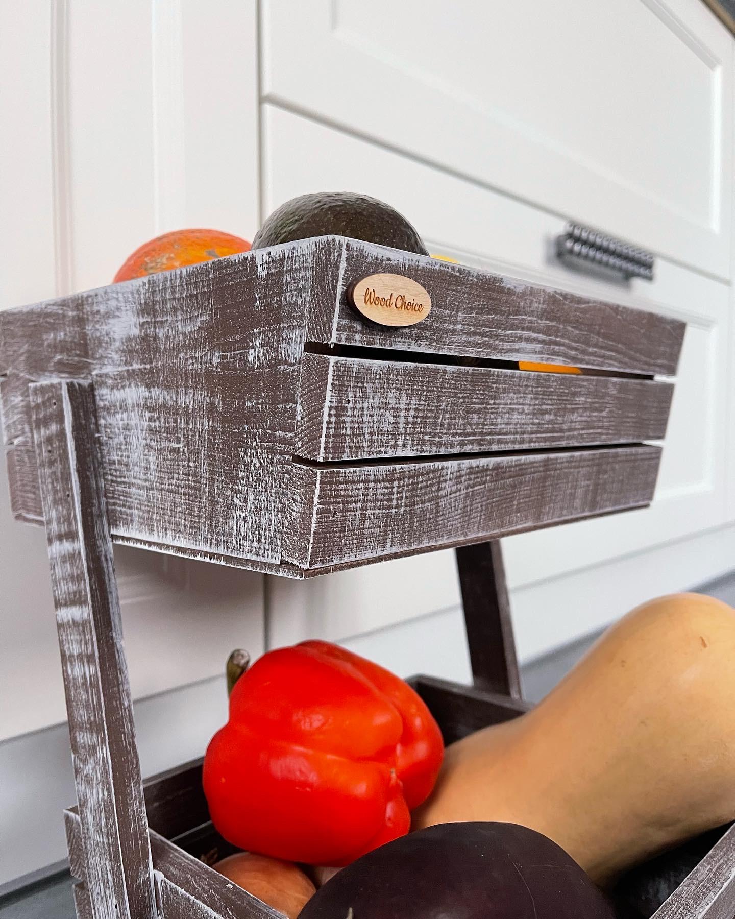 Ящик-фруктовница деревянная 2 яруса Коричневый (154) - фото 2 Ящик-фруктовница деревянная 2 яруса Коричневый (154) - фото 2