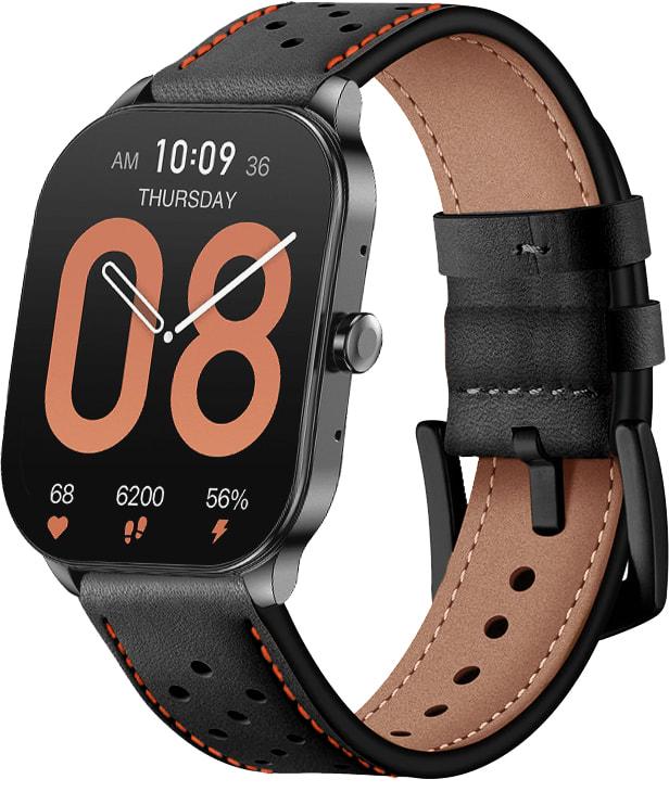 Ремінець шкіряний Classico для Amazfit Pop 3S/3R Black Orange (34021-54) - фото 1
