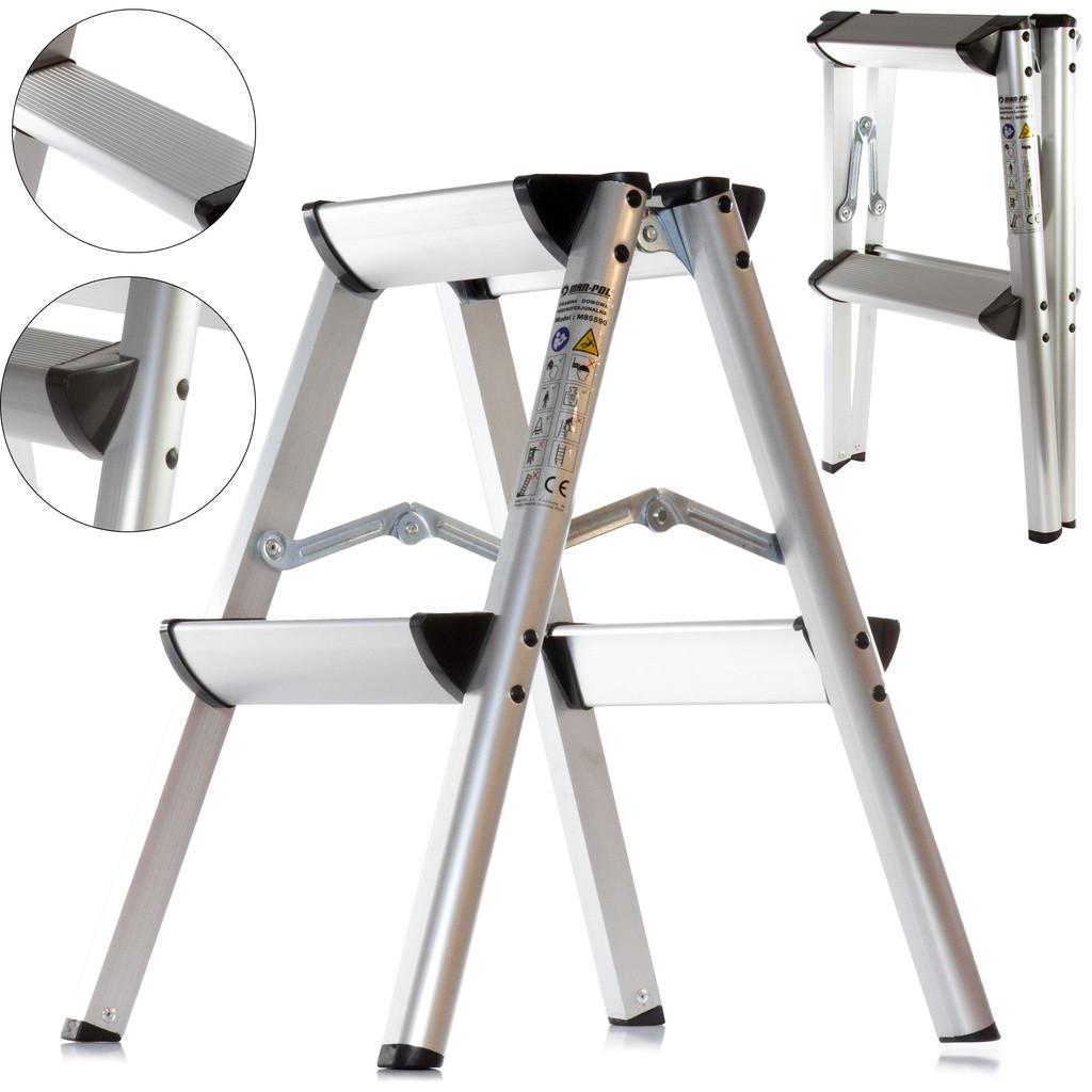 Стремянка алюминиевая Mar-Pol M85590 2 ступени/двухсторонняя - фото 2 Стремянка алюминиевая Mar-Pol M85590 2 ступени/двухсторонняя - фото 2