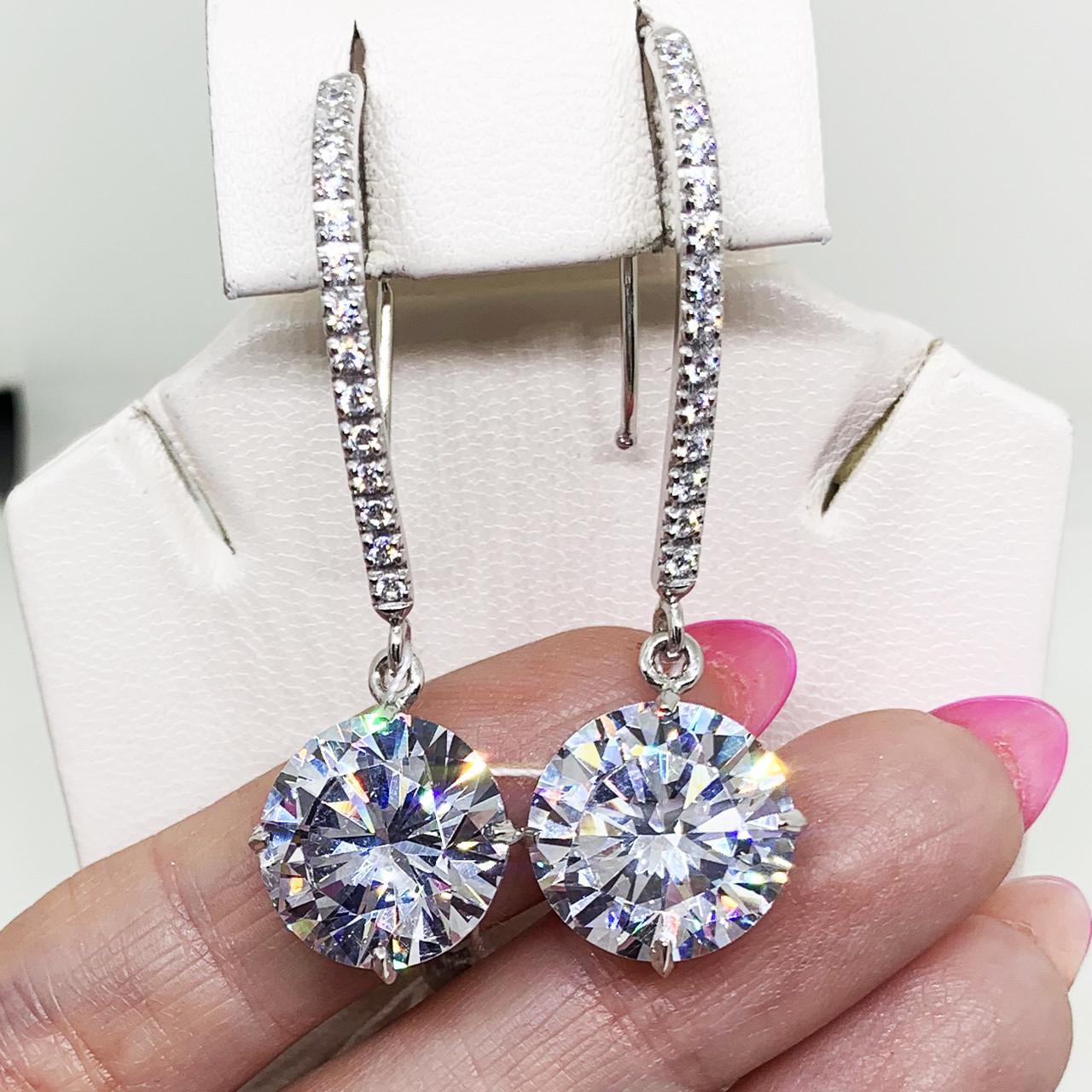 Серьги серебряные с фианитом 2,24 г (1622773988)