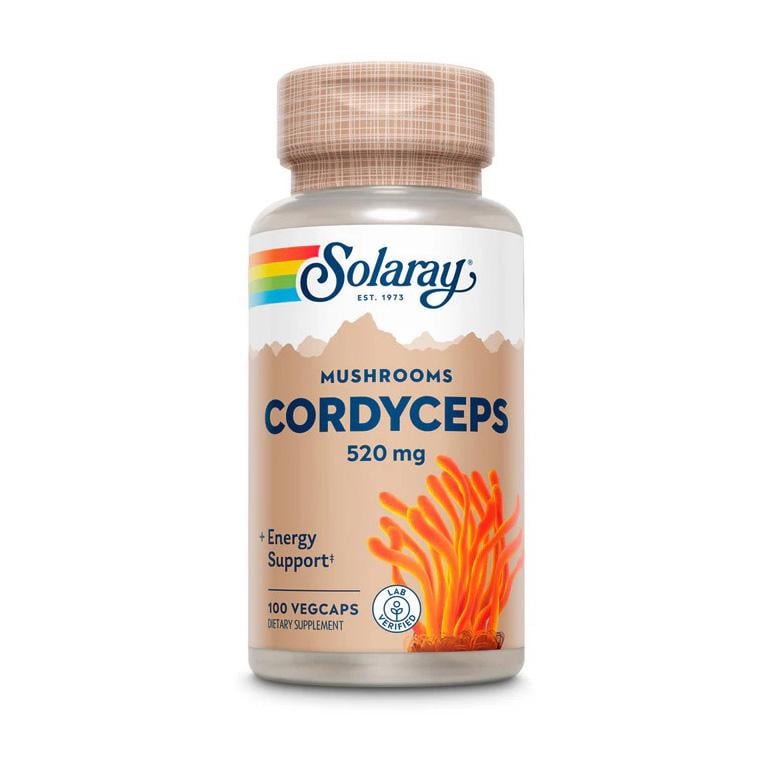 Кордицепс экстракт мицелия Solaray Cordyceps Mushroom 520 mg 100 вер. капс.