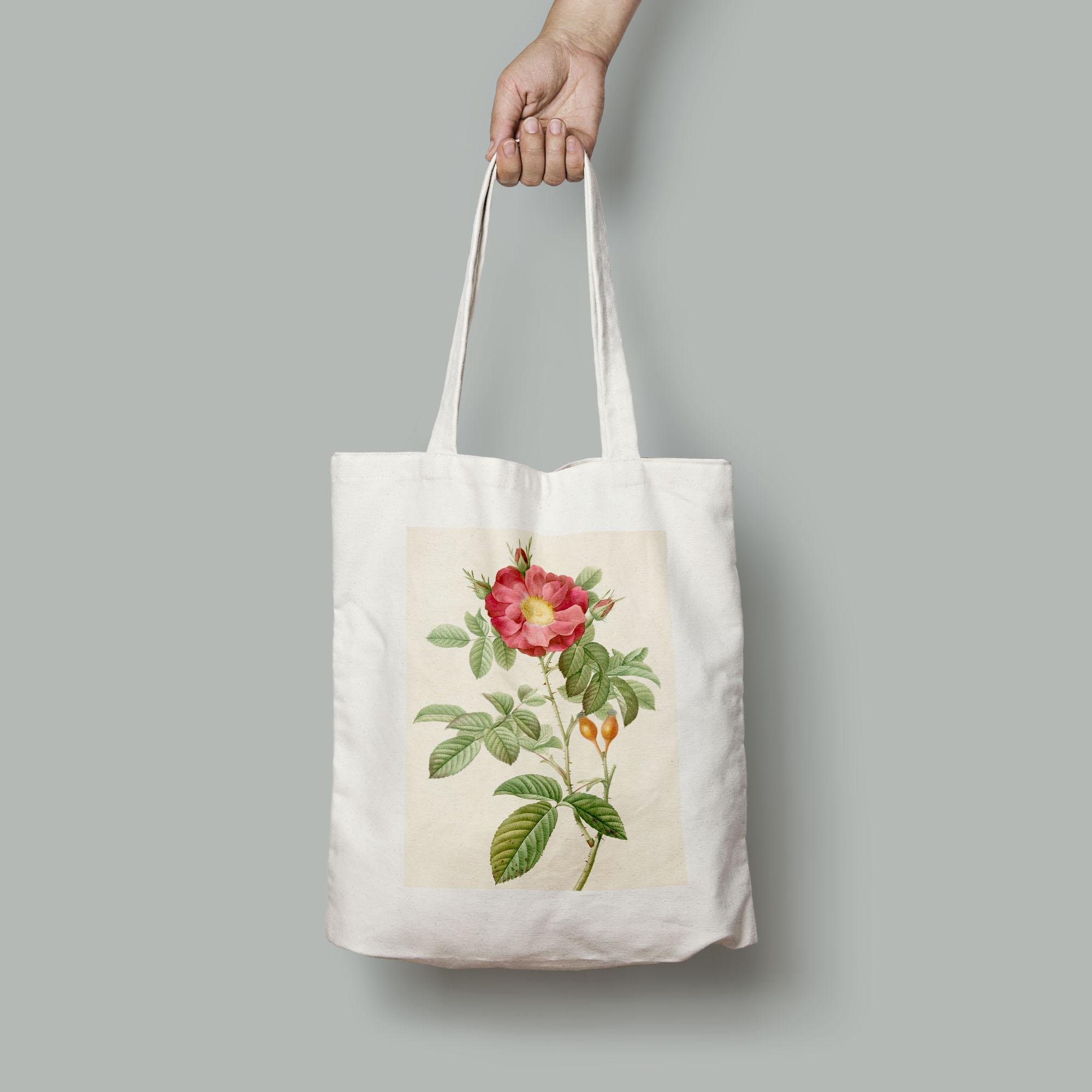 Эко-сумка Винтажный цветочный принт Шиповник французский шопер (Flowers_1919009_Bag)