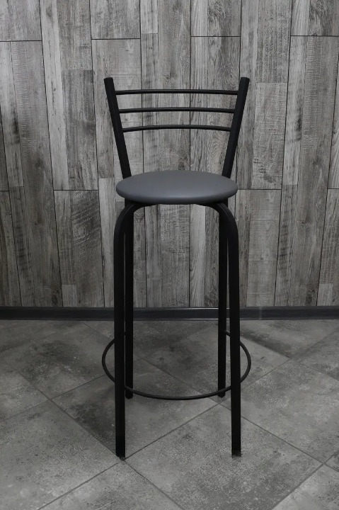 Барний стілець металевий 35х107 см Сірий/Чорний (28374047)