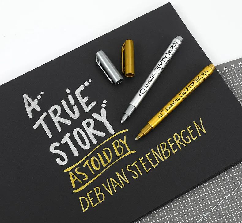 Маркер перманентный для рисования 2 мм 1 шт. Золотистый (13687885) - фото 6