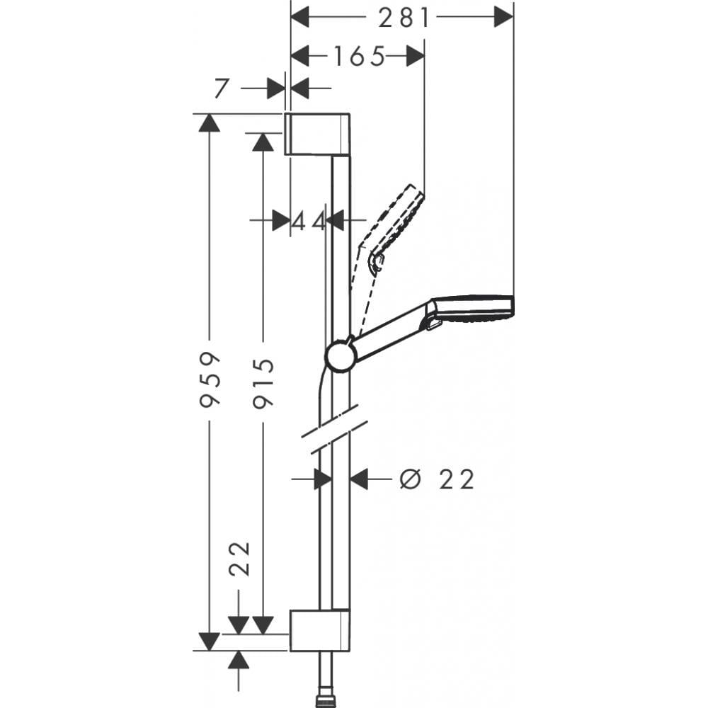 Душовий комплект із штангою Hansgrohe Crometta EcoSmart 26538400 Білий (144921) - фото 2