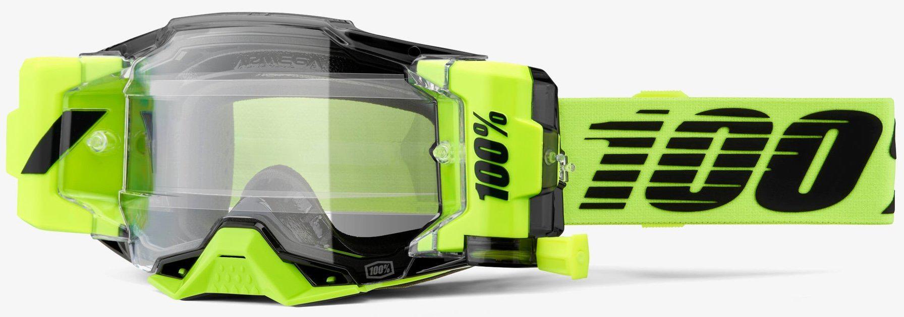 Мотоокуляри 100% ARMEGA FORECAST Goggle Roll-Off Neon Yellow/Clear Lens (34389)