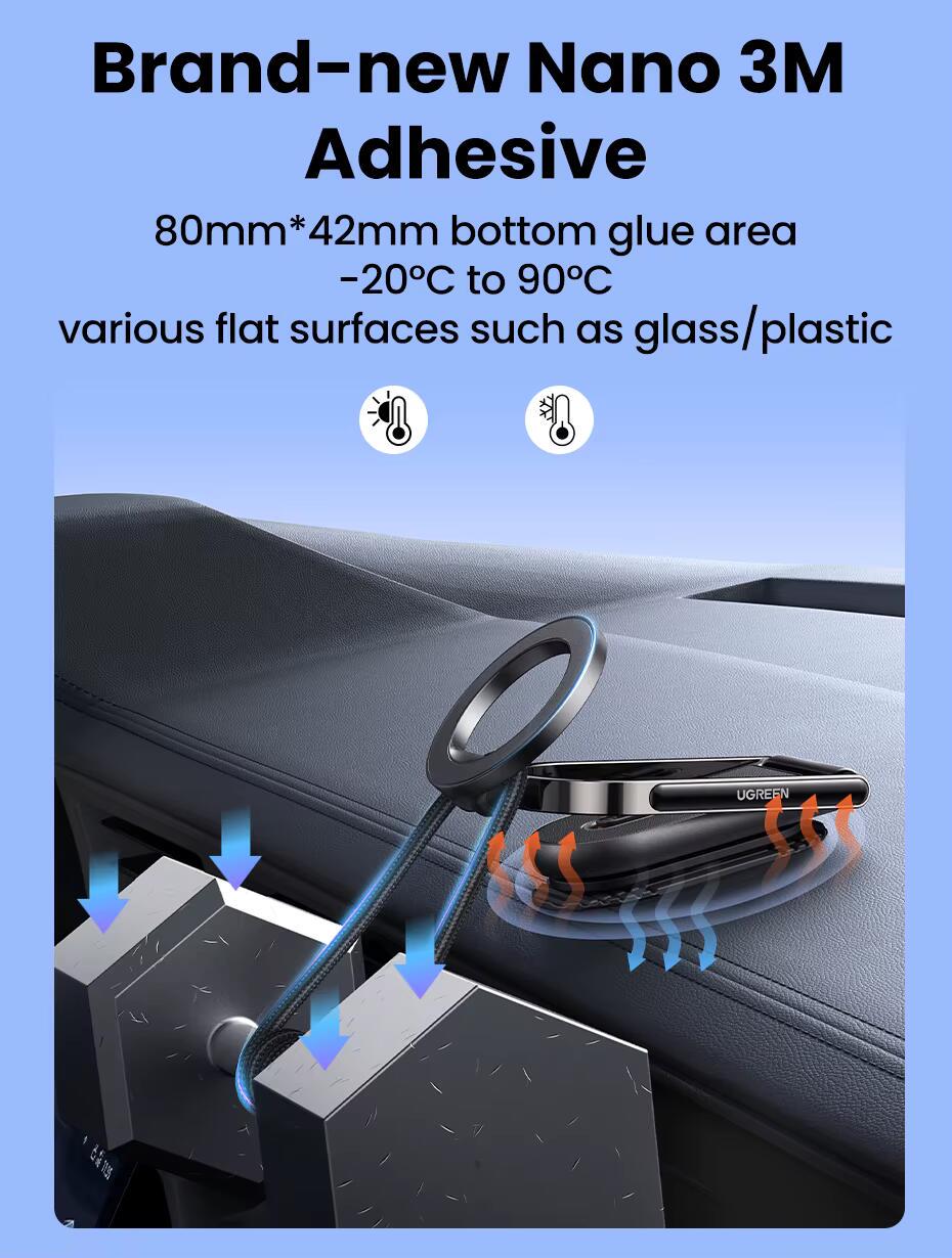 Держатель магнитный для телефона в машину UGREEN LP924 Magsafe Black (LP924) - фото 10