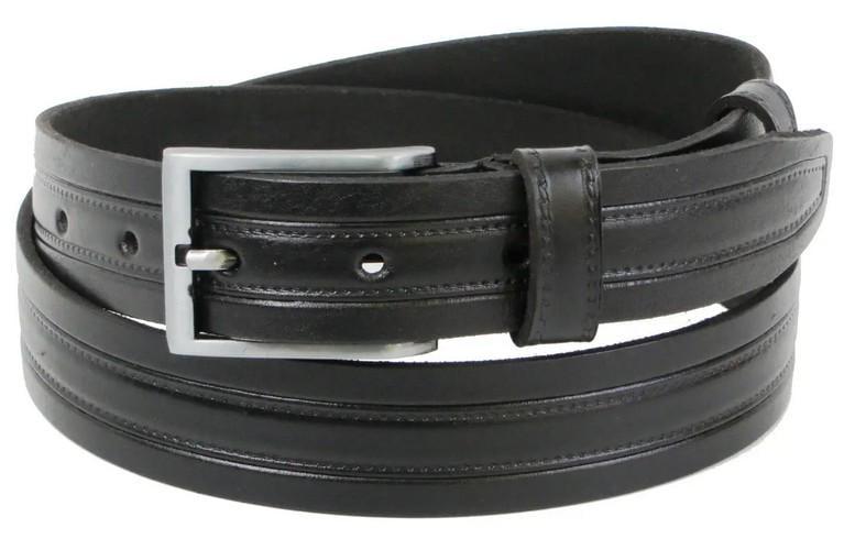Ремень кожаный мужской Skipper 3,3 см Черный (super684_1251-33)