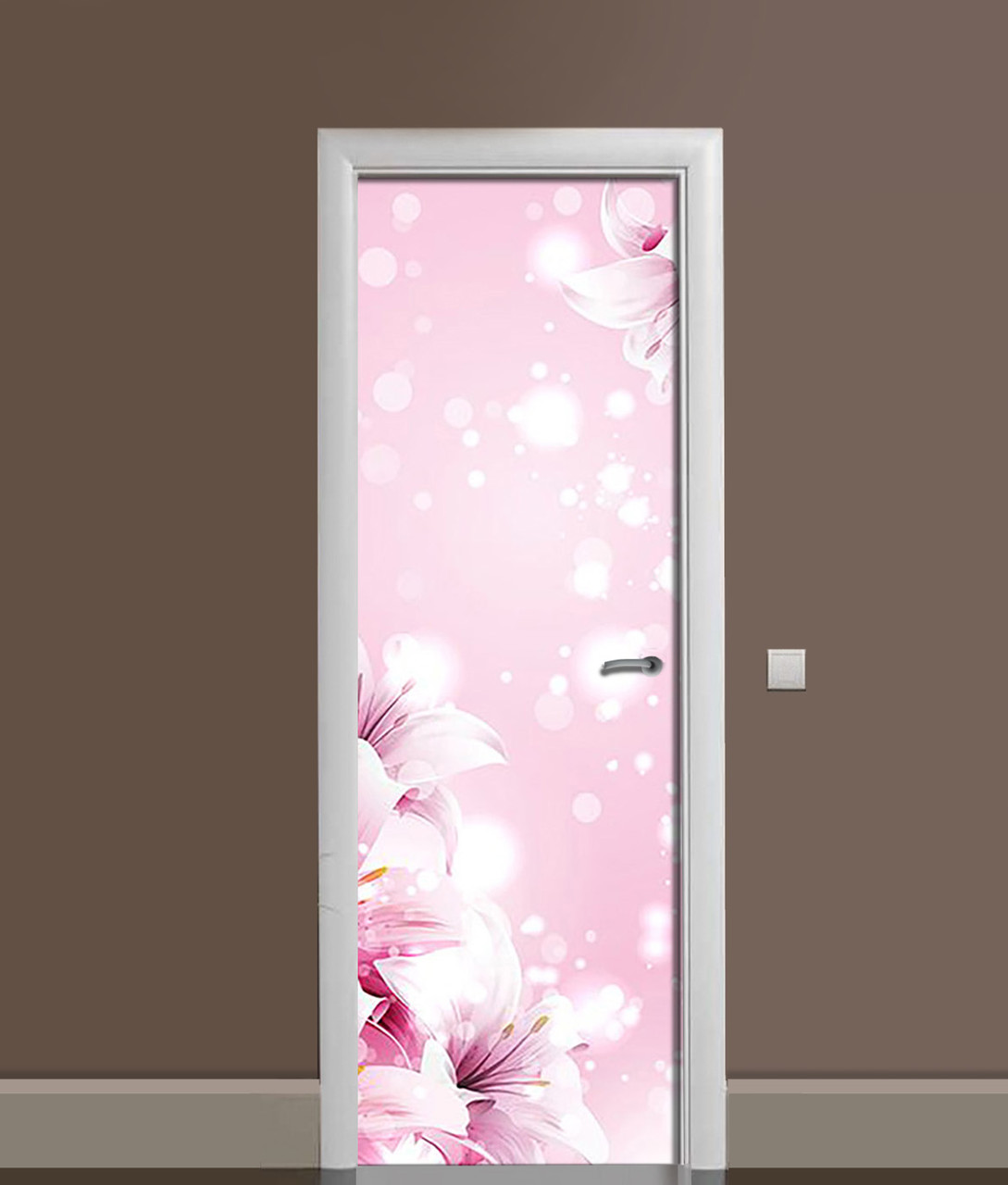 Наклейка 3D на двери Zatarga Нежные Лилии виниловая 650х2000 мм (1262637289)