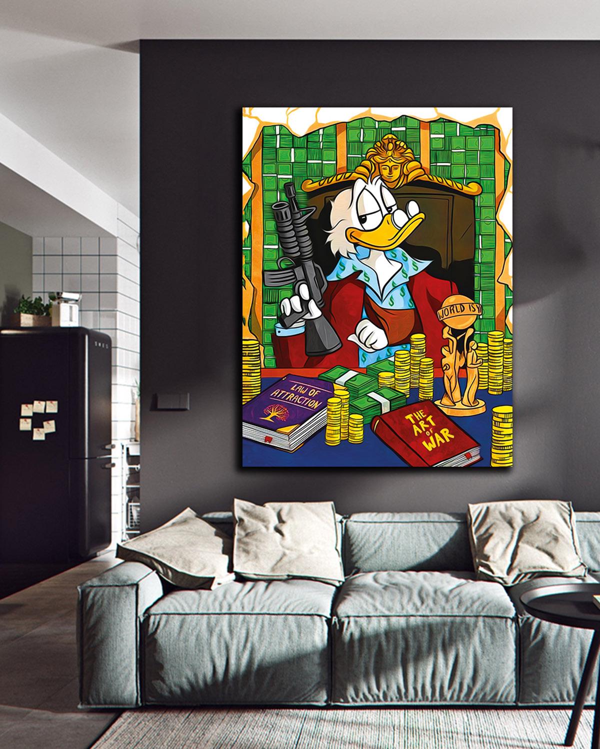 Картина в офис scrooge mcduck Закон успеха 90х120 см (MIX-690-2)