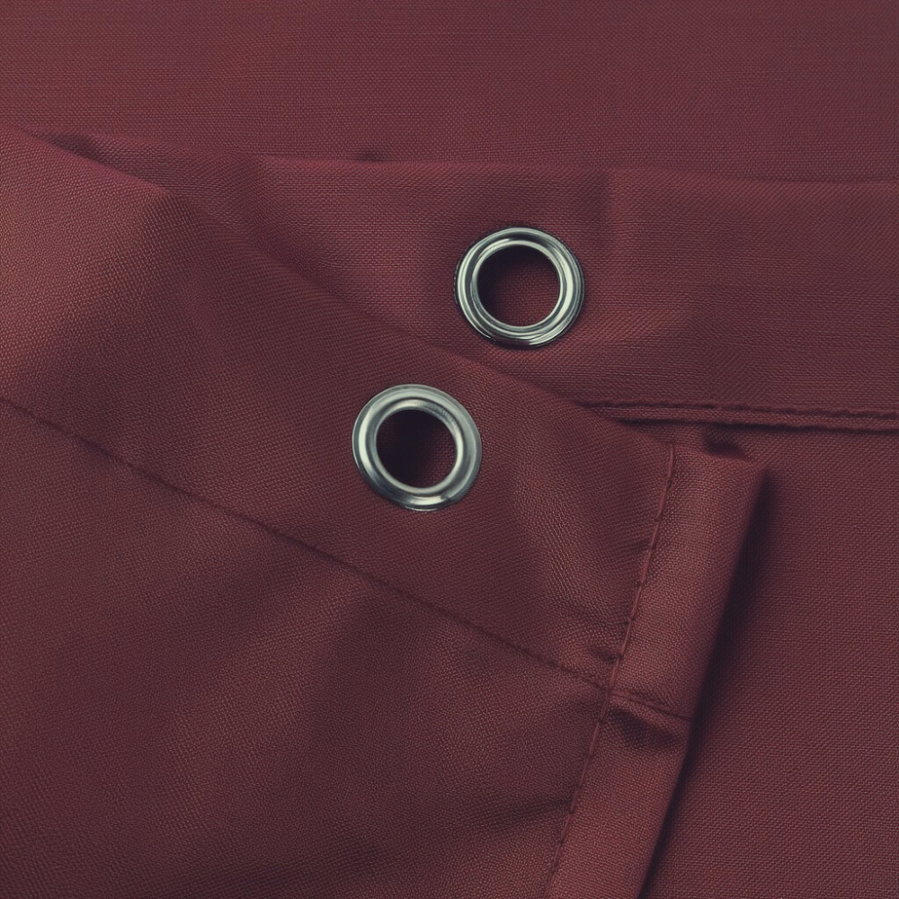 Шторка для ванной и душа с кольцами водоотталкивающая с крючками PEVA однотонный 180x180 см Бордовый - фото 2